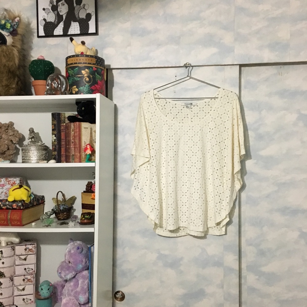 Forever 21 Laser Cut Dolman Shirt S/P
